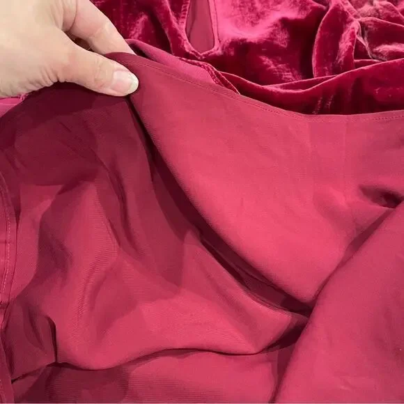 For Love And Lemons Dress Medium Red Velvet Quiet Luxury Designer Event NWT‎ - Picture 15 of 16